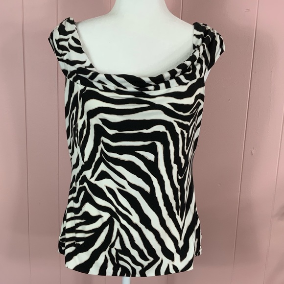 WHBM OFF THE SHOULDER ZEBRA KNIT TOP XS,S,M,L - Picture 2 of 6